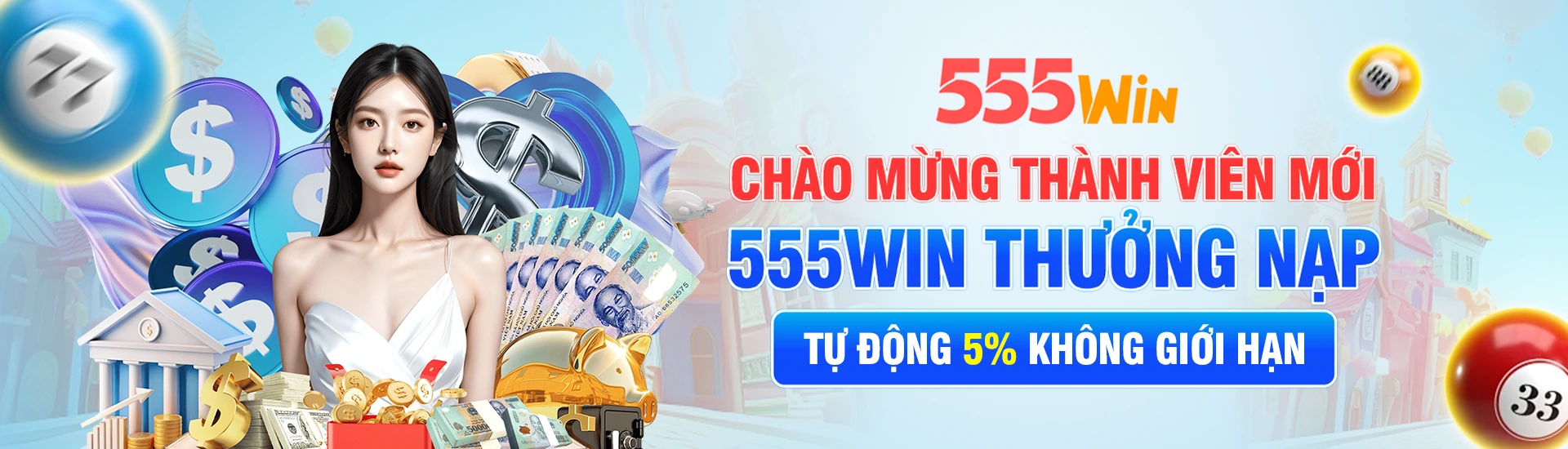 Banner giới thiệu 555Win về casino, thể thao, slot game và giải trí trực tuyến